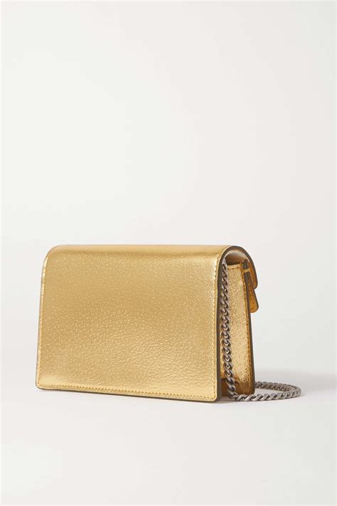 GUCCI Dionysus super mini metallic leather shoulder bag 